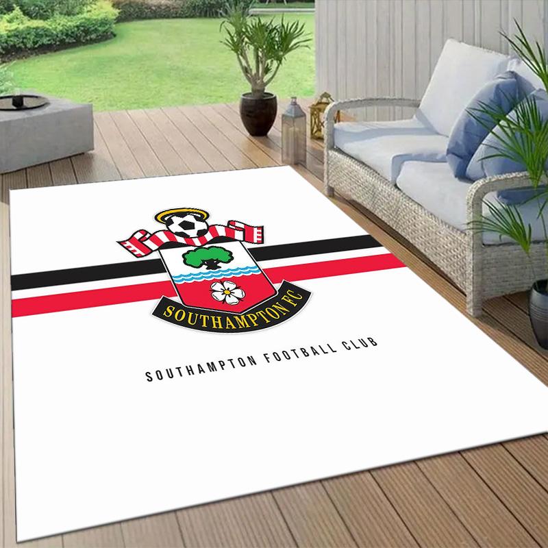 Southampton FC Flannel Pattern Square Carpet,Area Rug,Carpet Rug for Living Room Bedroom Sofa Playroom Decor,Non-slip Floor Mat