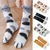 Fuzzy Sleep Socks Warm Cute Cat Plush Socks Stretchy Breathable Winter Indoor Socks for Home Lounge Sleep Christmas Gift
