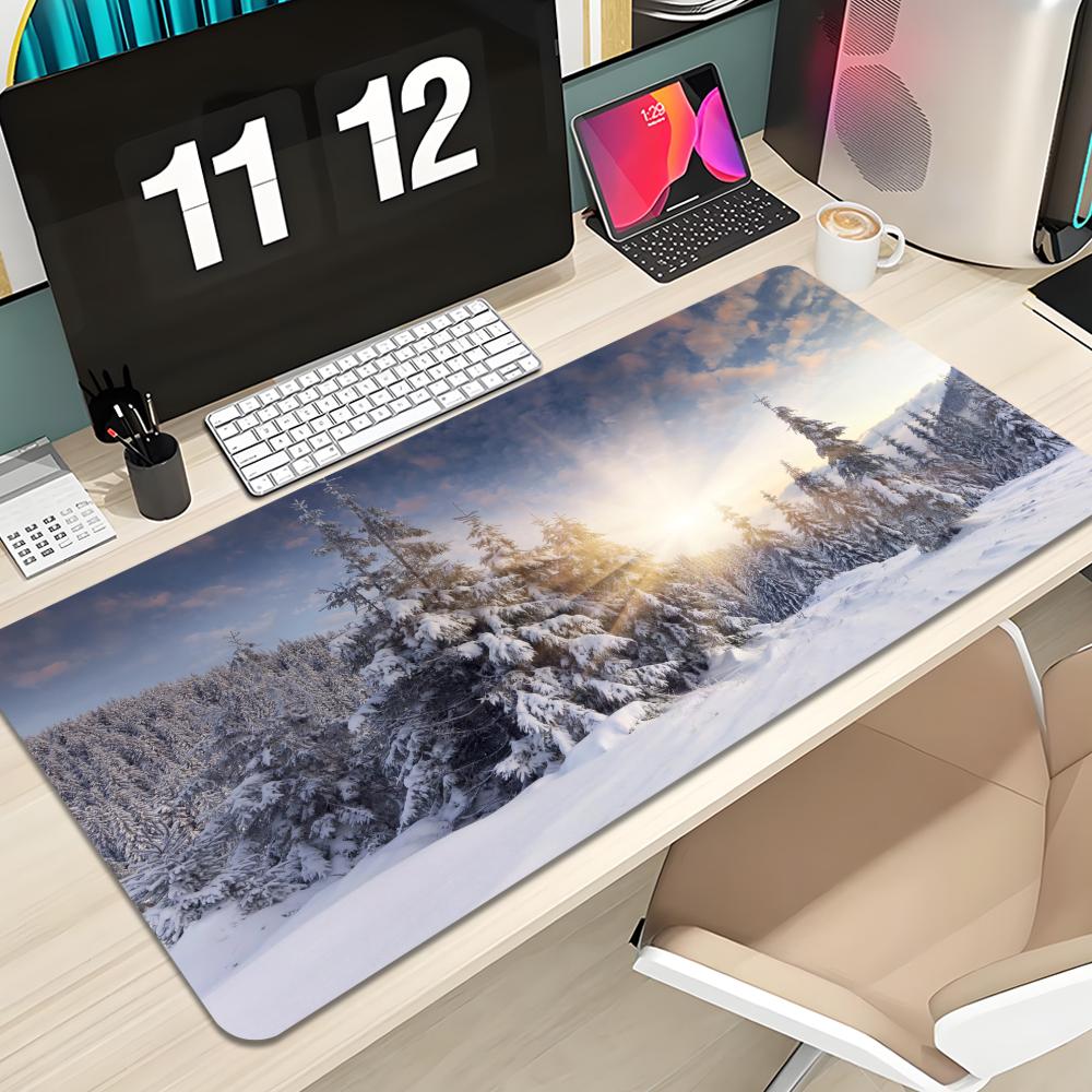Forest Snow Scene Mouse Pad Keyboard Mousepad large X mm Desk Mat PC Gamer Office Carpet Home Table pad