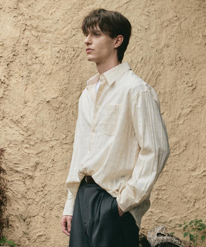 SIECLE Jacquard Check Shirt (Ivory)