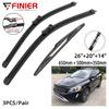 3PCS Wiper Blades For Volvo XC60 T6 D5 AWD 2012-2017 26" 20" 14" Fit Front Windshield Windscreen Window Brushes Cutter Accessories 2015 2016 2017