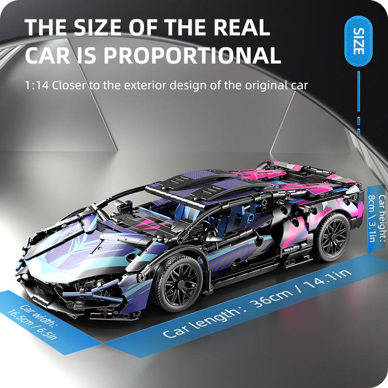 1314PCS Speed Car Building Blocks Set Adults Technology Build Model Setting Supercar Bricks Puzzle Toys Boys Car Gift With Light