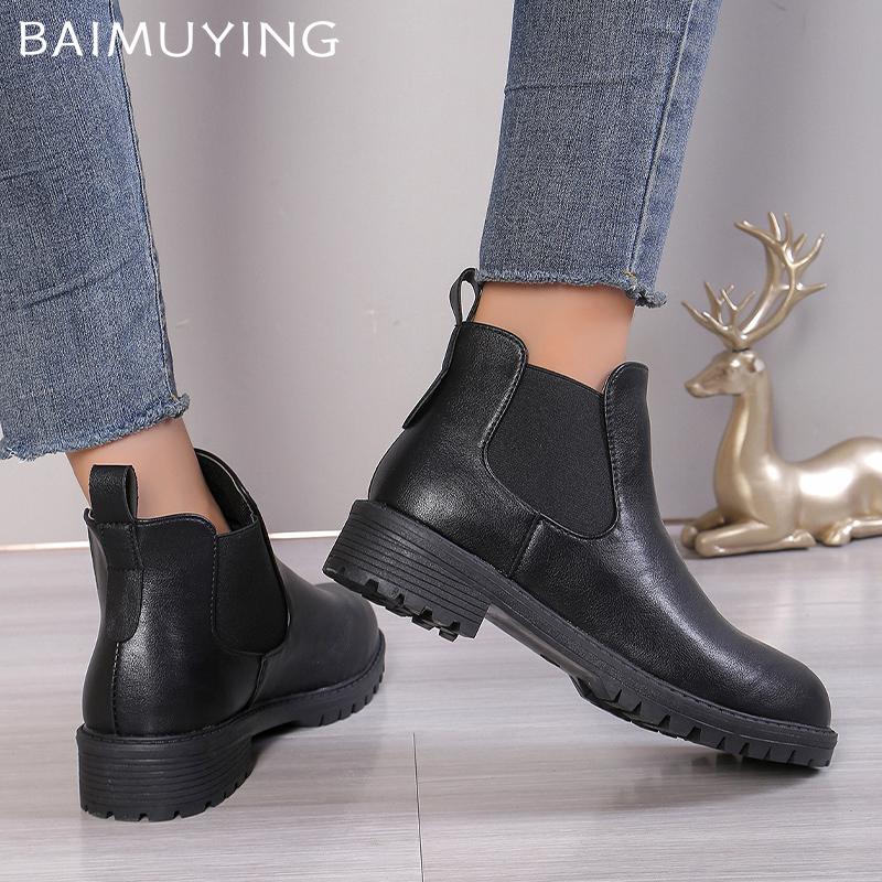 Кожаные женские зимние ботинки на плоской подошве, классические ботинки челси, зимняя новая обувь в стиле ретро 2024 года, дизайнерские ботинки-гладиаторы Botas De Mujer