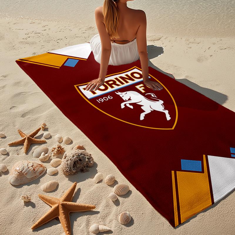 Torino Fc Crest Design Microfiber Beach Towel, Lightweight And Quick-Dry, for Summer Travel, Beach Essential, Swimming Pool
