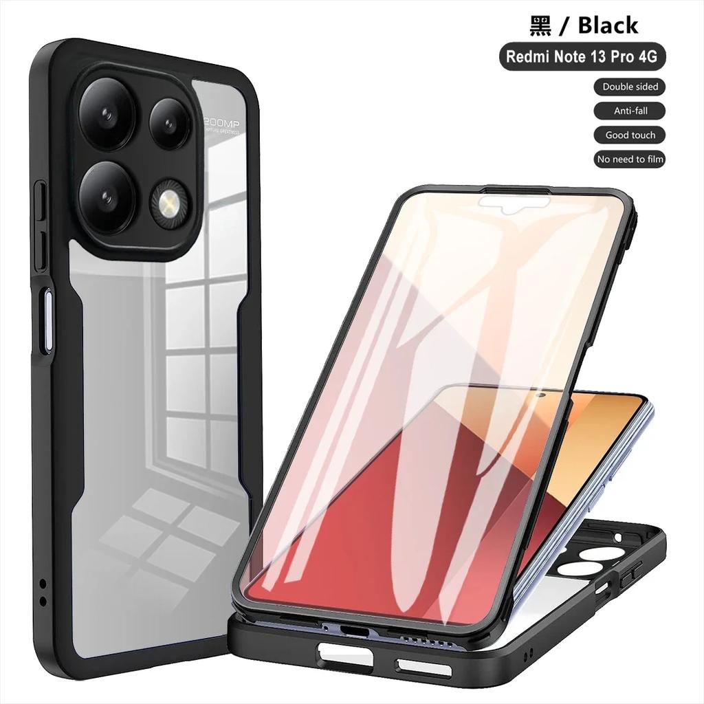 360 Full Shockproof Clear Case For Xiaomi Redmi Note 13 12 Pro 4G 5G Note 13 Pro Plus 5G Redmi A3 Screen Full Protection Cover