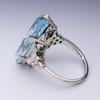 Jianjie Women's Oval Blue Crystal Statement Ring