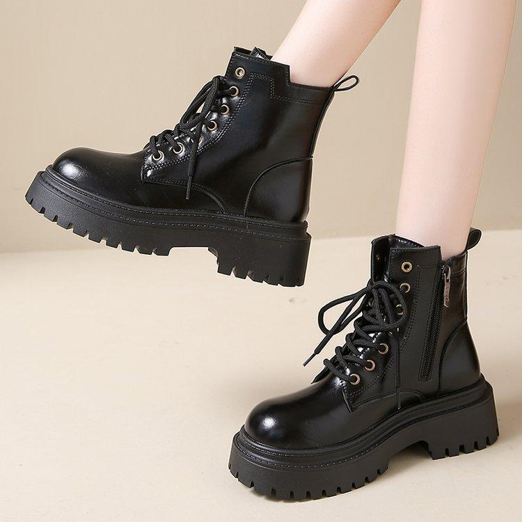 Ботинки женские весна-осень с юбкой короткие ботинки толстая подошва ретро внутренняя толстая подошва модные и удобные
