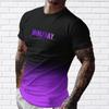 New Summer Men's Fashion T-shirt Personalized Gradient Letters Printed Men's T-shirt Top