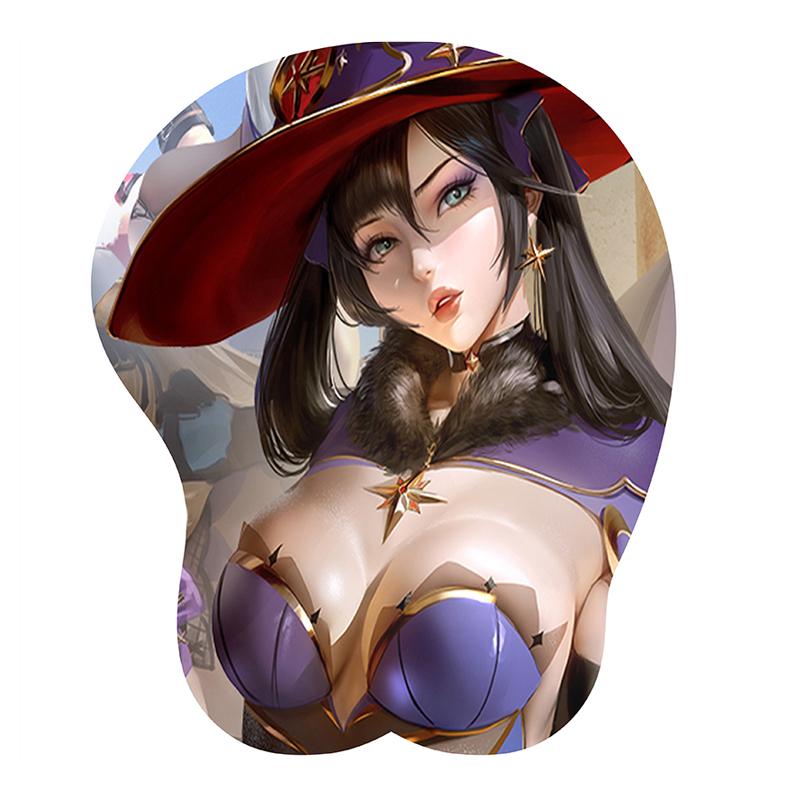 Креативный 3d силиконовый коврик для мыши, анимация, сексуальная грудь, силиконовый коврик для рук для рук, поддержка запястья