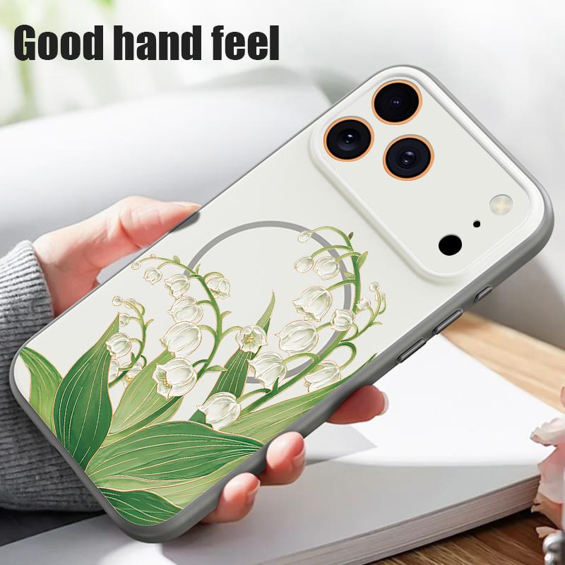 Чехол с узором из разноцветных цветов для iPhone 17 Pro Max Funda iPhone 16 15 14 13 Pro Max Магнитный Для Magsafe Гибридный Тонкий Матовый Чехол