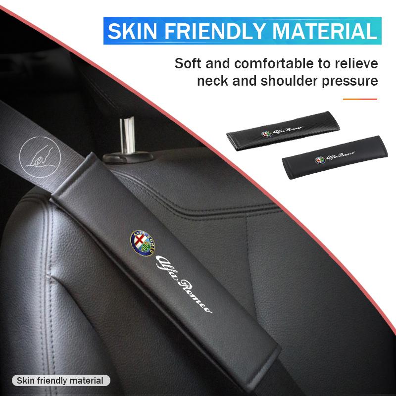 PWBLX1 Car Seat Belt Pad Shoulder Protection Cover Interior Accessories For Alfa Romeo Giulietta GT 159 147 156 Mito Brera Giulia