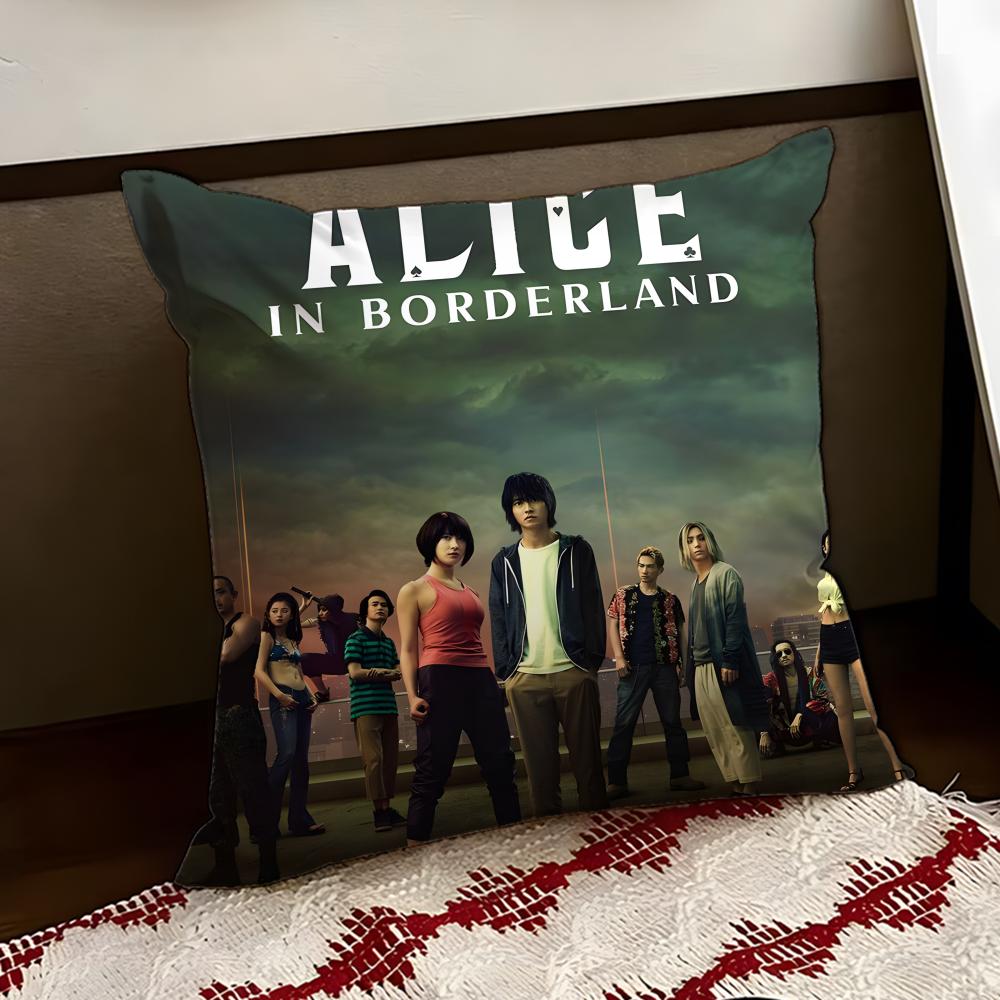 TV AAlice in BBorderland Cushion Cover Reversible Soft Durable Pillow Cover Home Car MultiScene Use for Daily Comfort