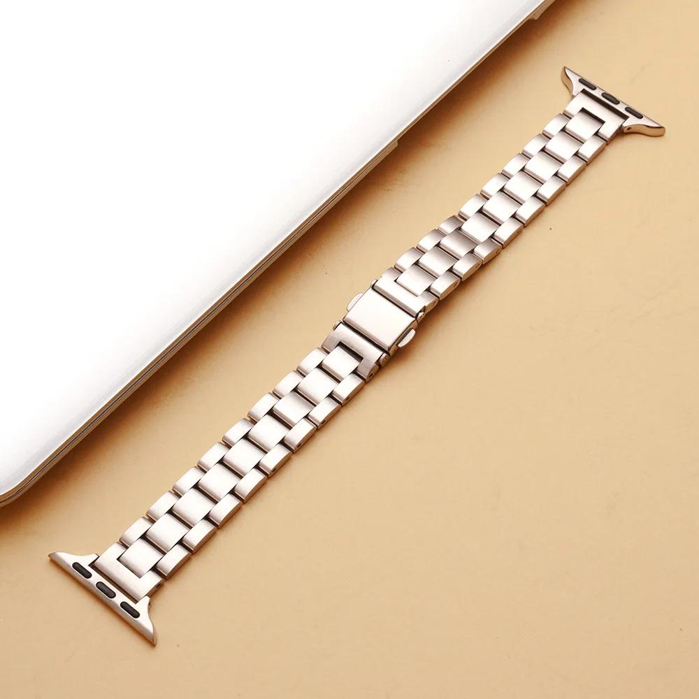 Slim Stainless Steel Strap for Apple Watch 46mm 45mm 44mm 40mm 42mm 41mm Chain Link Metal Bracelet Ultra2 49mm IWatch 10 9 8 7 6