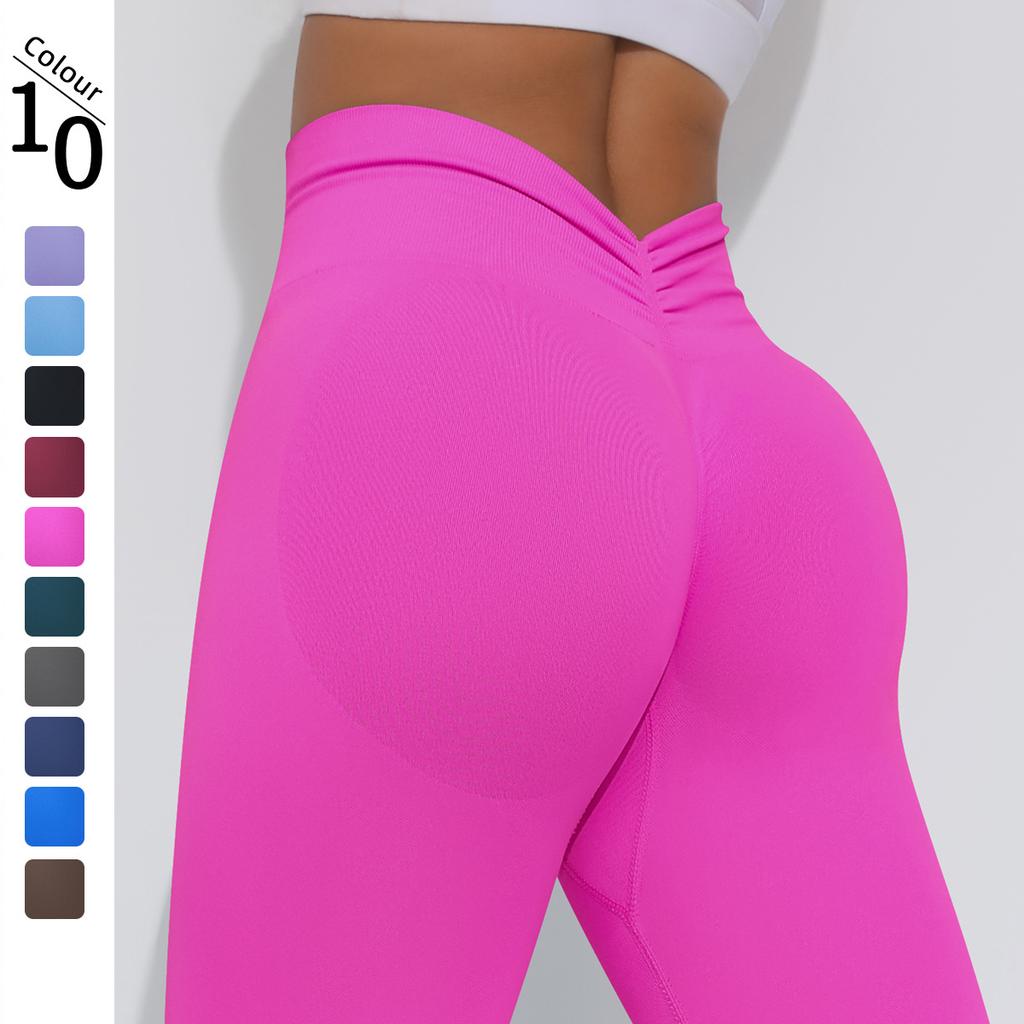 Леггинсы для йоги Bubble Butt, бесшовные спортивные штаны для женщин, эластичный трикотаж с высокой талией, фитнес-лосины