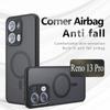 Для Reno 13 Pro Luxury Armor Magnetic Wireless Charger Case Для Reno13 12 Pro Матовая защита линз Противоударный бампер Funda
