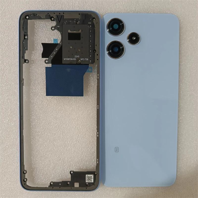 High-quality For Xiaomi Redmi 12 5G Housing LCD Front Frame Middle FrameBattery Back Cover Rear CoverCamera Lens Repair Parts