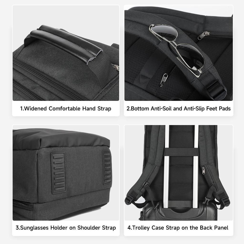 Tigernu Расширяемый рюкзак для мужчин 15,6-19 дюймов, рюкзаки для ноутбуков, мужской дорожный рюкзак, сумка 38 л, деловая сумка большой вместимости