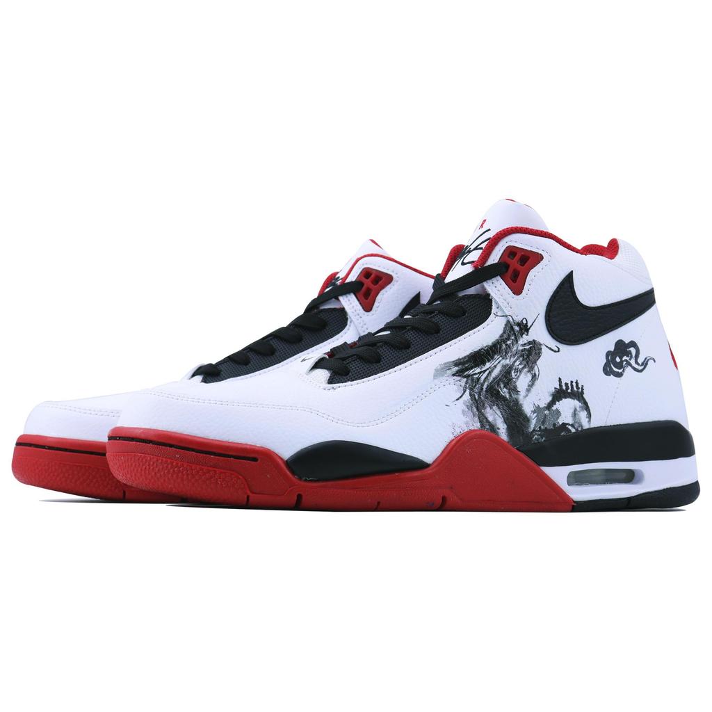 Nike Flight Legacy Высокие винтажные баскетбольные кроссовки Унисекс Красный Белый Черный BQ4212-100(Team168-)