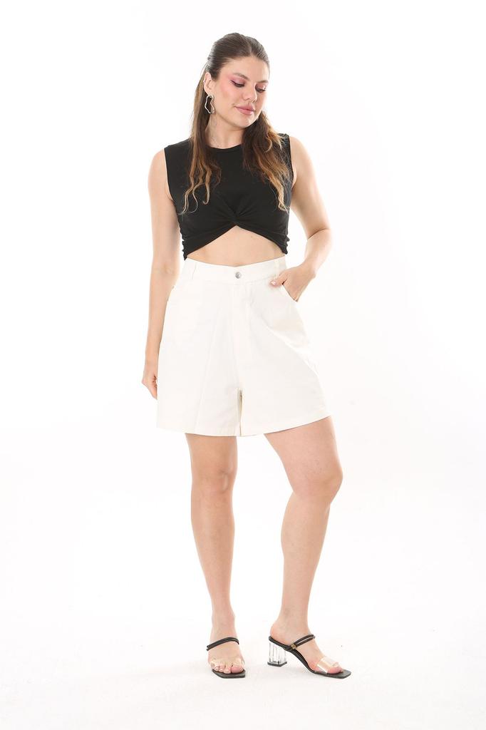 Женские модные шорты большого размера и бермуды, шорты из костяного габардина большого размера с 5 карманами