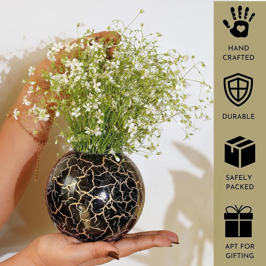 Металлическая ваза-шар для декора дома|Цветочный горшок для спальни, гостиной, офиса, свадьбы|