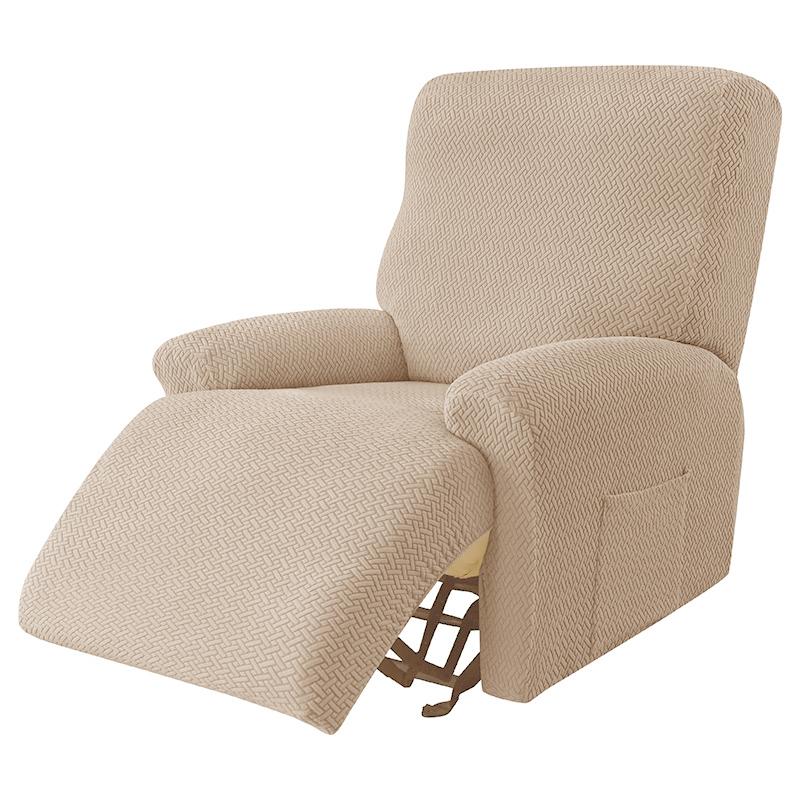 1 Seatewest Design 4-Piece Recliner Chair Cover Stretch Non-Slip Jacquard Recliner Sofa Slipcovers Protector Covers for Pet Kid