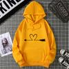 Women's Hoodie High Street Unisex Style Double Pockets Sweatshirts Outerwear Heart Print Women's Clothing