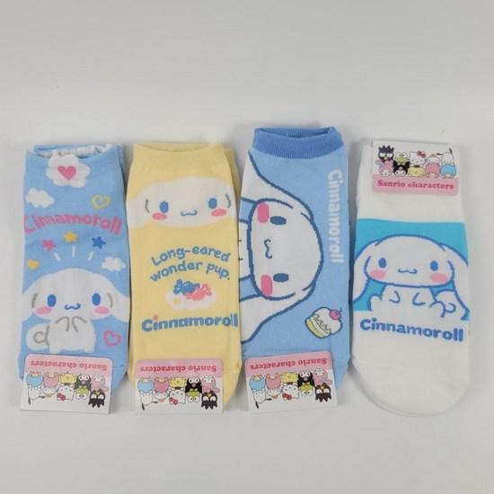 [Love At First Sight] Sanrio Kitty Cinnamoroll Kuromi My Melody Socks Set Girls Cute Fashion Ankle Student Character, a Popular Character In Korea