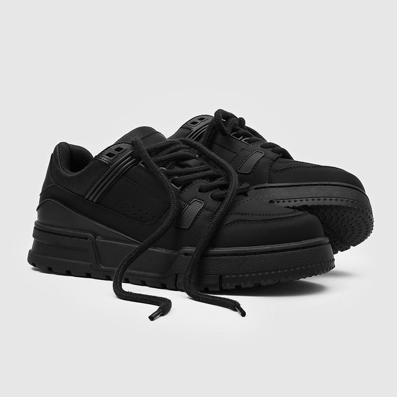 Thick-Soled Inner Height-Increasing Board Shoes Niche Original Men'S Shoes Trendy Summer Casual Shoes Men'S Small Black Shoes