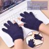 Touchscreen-Friendly Thickened Faux Mink Velvet Gloves for Autumn/Winter—Warm, Stylish, Two-Finger Design for Students and Work.