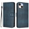 For iPhone 15 Cases Wallet Stand Retro Texture Leather Phone Cover with Lanyard