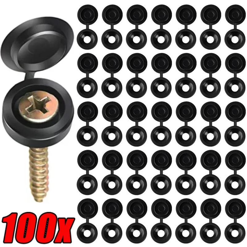 100 шт. крышки для винтов, внутренние крышки, пластиковая крышка, защитная гайка с плоской головкой, нейлоновый болт, круглые пластиковые колпачки для винтов