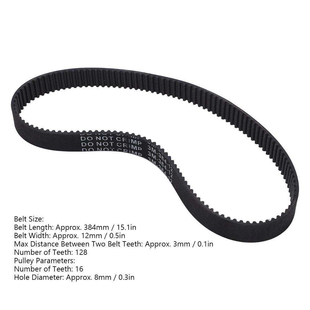 Rubber Timing Belt 3M-384-12 Synchronous Belt Durable Transfer Drive Belt  Drive System