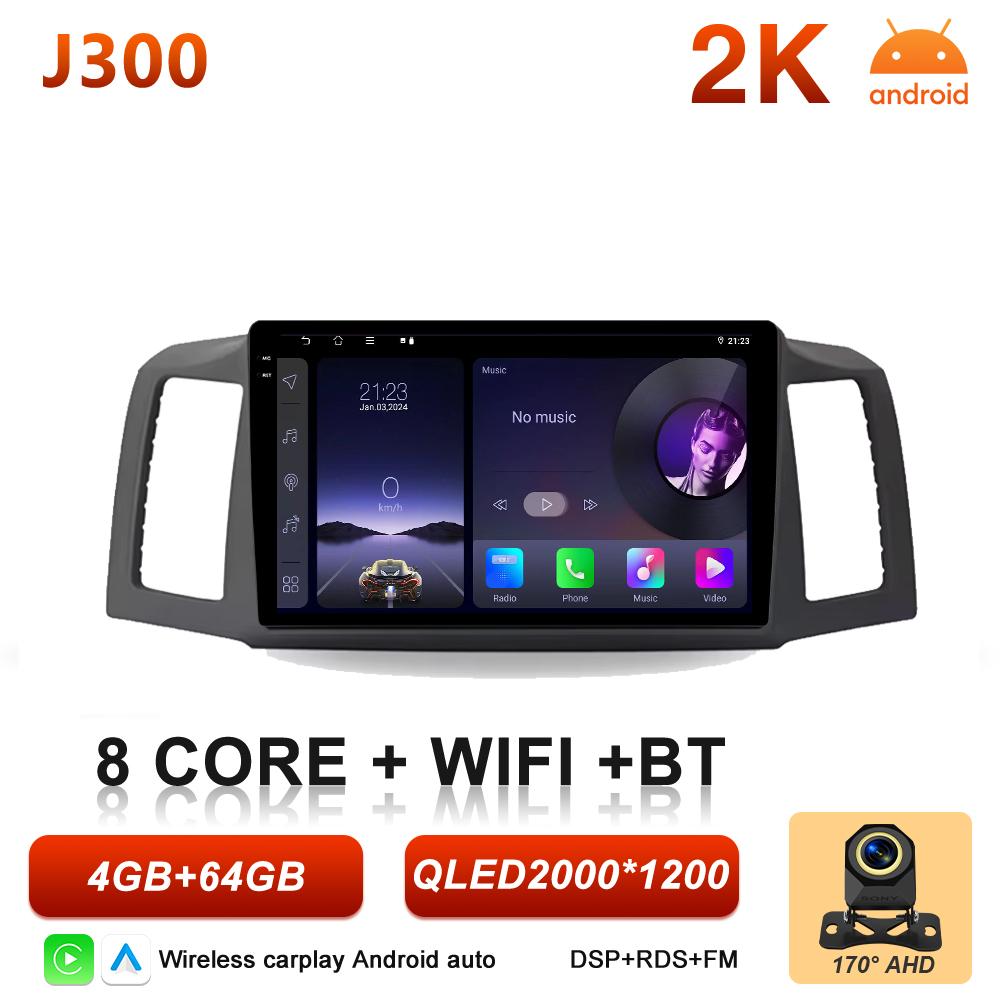 Car Radio Autoradio Carplay Android For JEEP Grand Cherokee WK 2004 - 2007 GPS Navigation Video Multimedia Player Touch Screen
