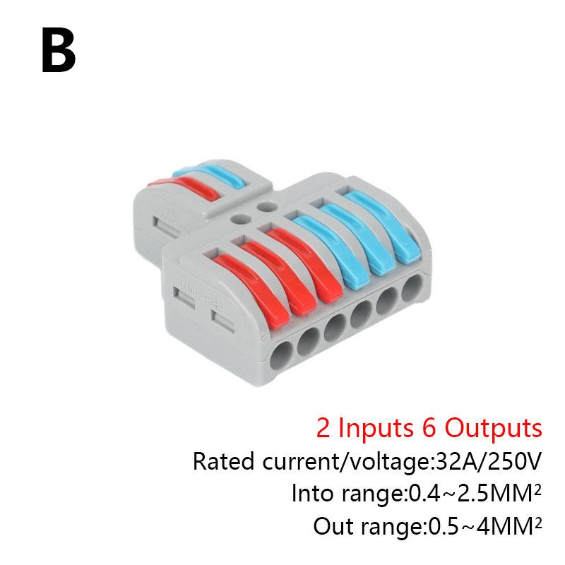 Быстрый разветвитель 2 входа 4/6 выхода 3 входа 6/9 выхода Разъем для проводов Универсальный разъем для проводного кабеля Вставной клеммный блок для проводника