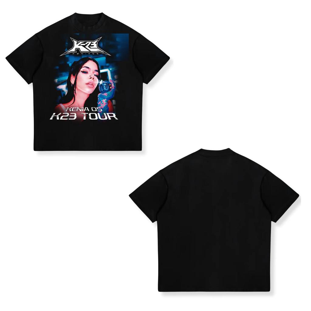 Singer Kenia Os Pink Aura Album 2025 T Shirt Unisex Women Trendy Vintage Harajuku TShirt Oversized Cotton Y2k Tshirts Streetwear