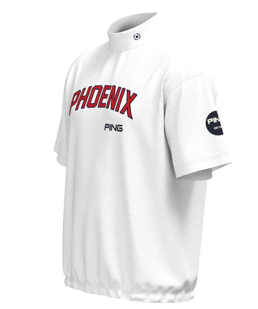 Ping Apparel Men's Short Sleeve High Neck Shirt (PHOENIX Logo Stretch) / Golf Undershirt / 621-3268801 030_White M