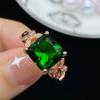 BELLA BOX Новая мода темперамент бабочка принцесса квадратная зеленая форма открывающиеся кольца для женщин циркон помолвка ювелирные изделия подарок