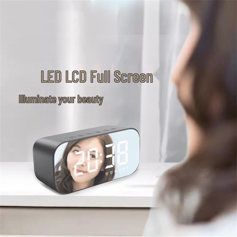 Weisheng Mirror Bluetooth Speaker with Alarm & Thermometer