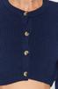 Women's Fashion Stylish Cardigan Navy Blue Super Crop Basic Knitwear Cardigan