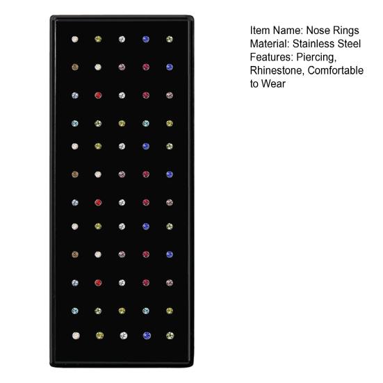 60 шт. костные шпильки для пирсинга, украшения, легкие и прочные кольца в носу из нержавеющей стали, модный аксессуар