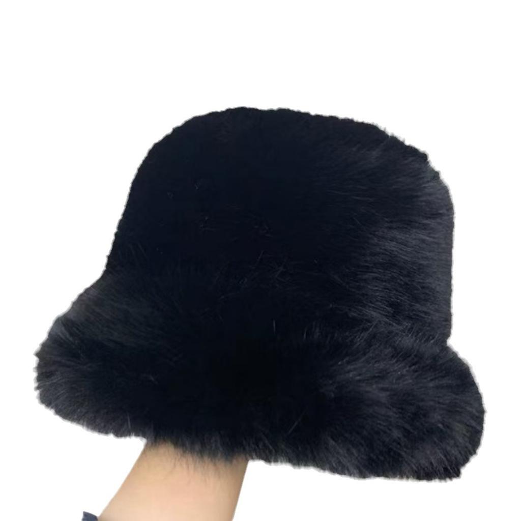 Y2k пушистые искусственные меховые панамы для женщин из кроличьего меха, теплая толстая плюшевая зимняя шапка для женщин, роскошная хип-поп-вечеринка, панама, кепка рыбака
