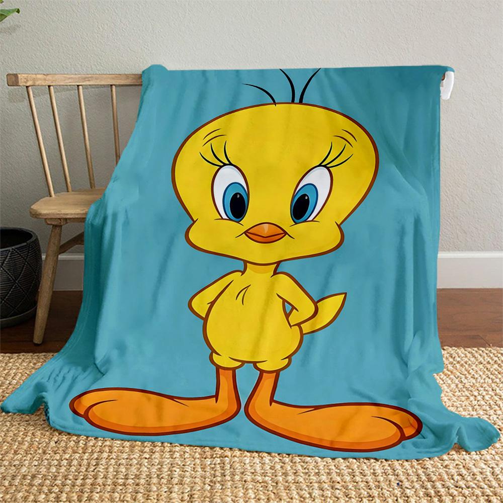1 шт. мультяшная птица желтая уличный плед - плед-покрывало, мягкий, фланелевый плед, для гостиной, путешествий, кемпинга - 1102121
