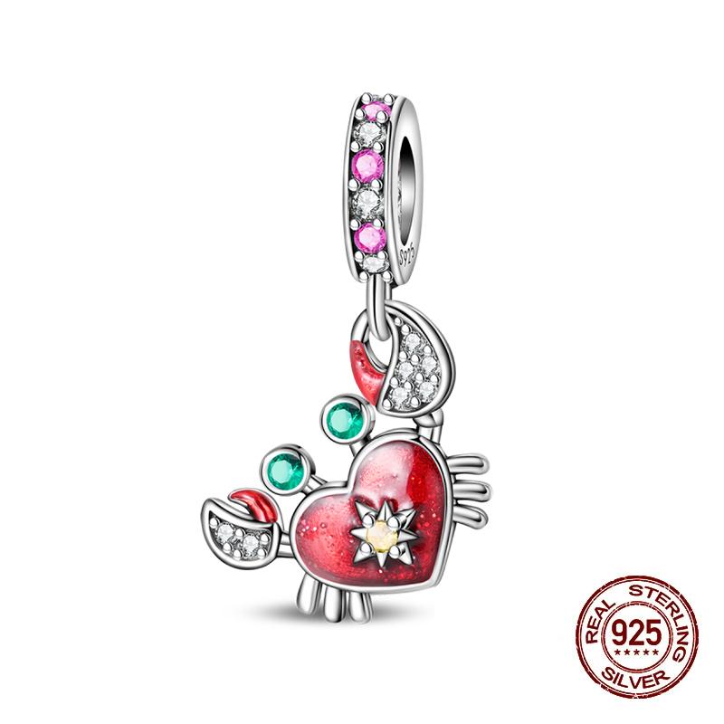 Summer Charms Copper Luminous Ocean Series Pendants Crab Whale Charms Beads Fit Original Bracelet Fine Diy Jewelry