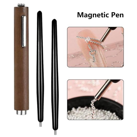 3-in-1 Magnetic Nail Art Kit Professional Gel Polish Set Multifunctional Powerful Magnet Gel Polish Steel Ball Suction Art Design Accessories