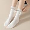 Unisex Funny Magnetic Mid-tube Socks Couple Girlfriends Socks Women's Cute Holding Hands Cotton Socks Black White