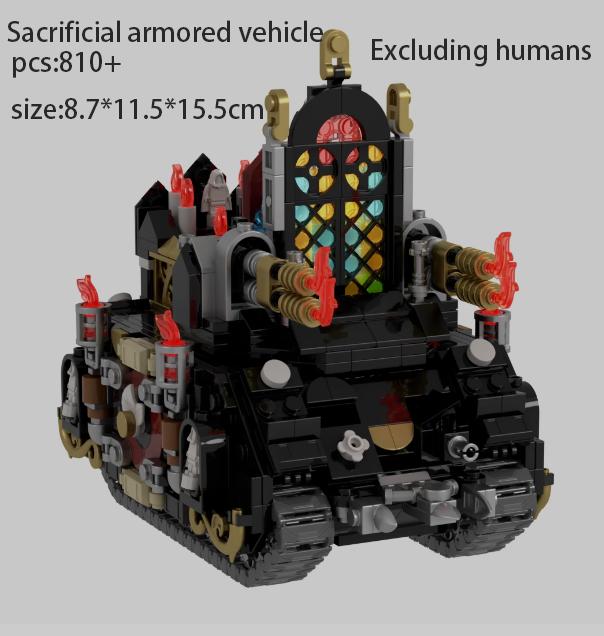 Высокие детали кирпича moc 40k транспортное средство жертвенное бронированное транспортное средство сильная атака ведро вода дети сборка building blo