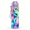 1PC Fantasy Blue Dragon 750ml Color Plastic Sports Water Bottle Leakproof Flip Straw Lid Suitable for Sports Office Home Use