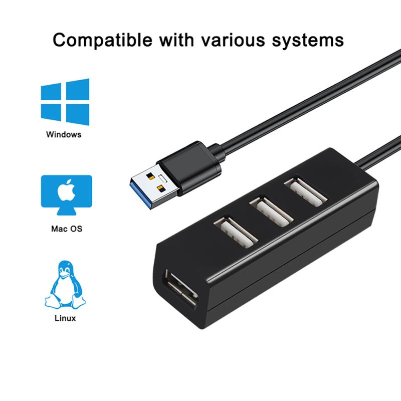 Usb Hub 2.0 Multi USB Splitter USB 2.0 Hub 4 Port Multiple Expander Multi Splitter Высокоскоростной для ПК