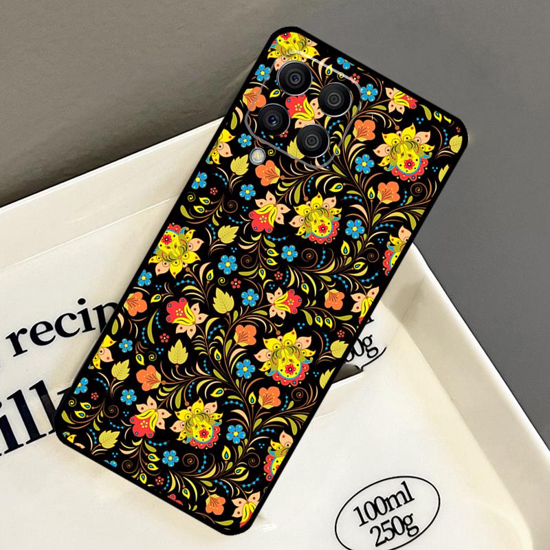 Русский шарф Цветочный чехол для Samsung Galaxy M21 M31 M14 M34 M54 M33 M16 M36 M56 M53 M13 M12 M32 M52 M15 M55 M35