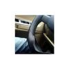 Leather Car Steering Wheel Cover Stitched Black